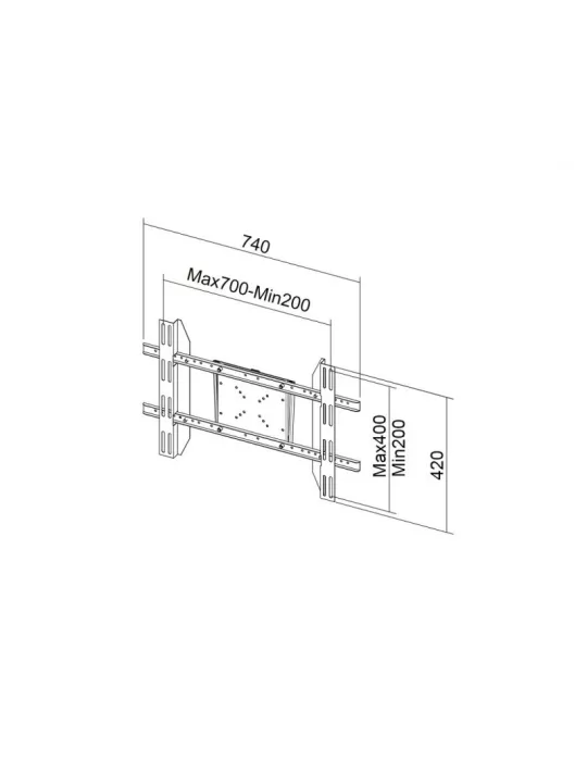 MULTIBRACKETS 0803 Support mural hauteur réglable Multibrackets Display Mount Single Screen Silver - VESA Max 800x400 MULTIBRA