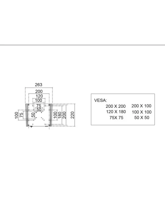 MULTIBRACKETS 0803 Support mural hauteur réglable Multibrackets Display Mount Single Screen Silver - VESA Max 800x400 MULTIBRA