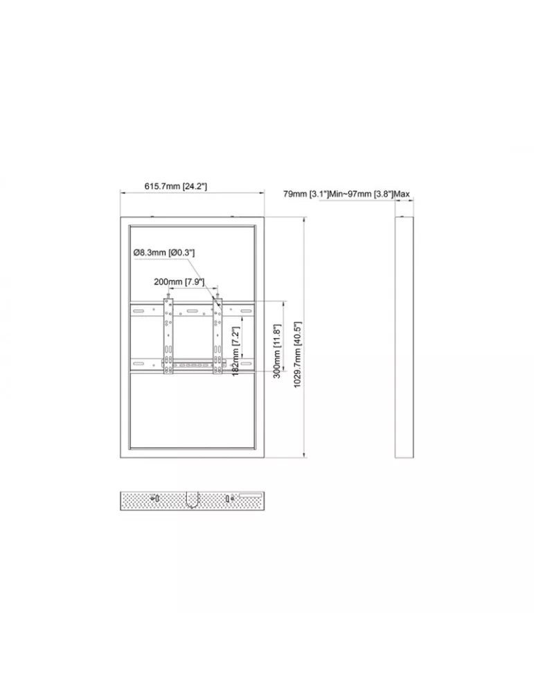 MULTIBRACKETS 1102 Cadre Multibrackets Enclosure Wall Small Black - Samsung 43" QB/QM/QH REF: