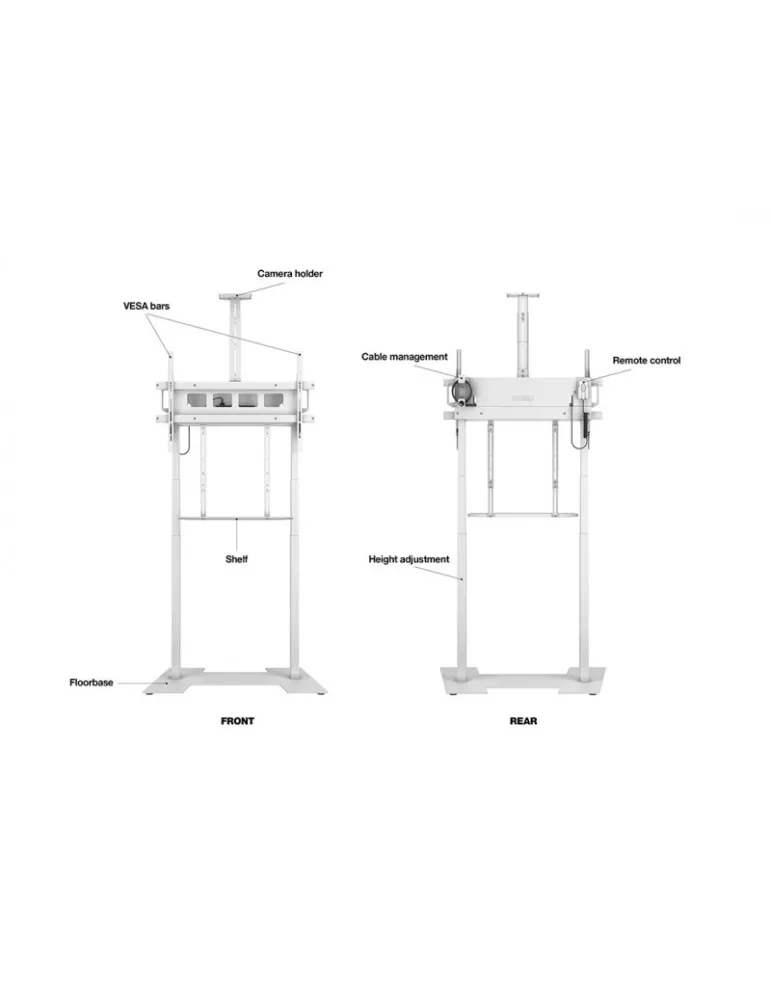 MULTIBRACKETS 0181 FloorBase XL 150kg Soporte de suelo motorizado Blanco Pantalla de 42  - 100  -Vesa Max 1000x600 MULTIBRACKE