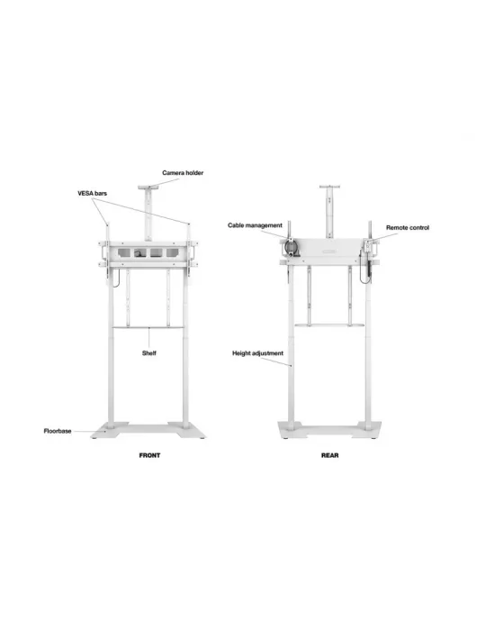 MULTIBRACKETS 0181 Motorisierter Bodenständer FloorBase XL 150kg Weiß Leinwand 42  - 100  -Vesa Max 1000x600 MULTIBRACKETS MUL