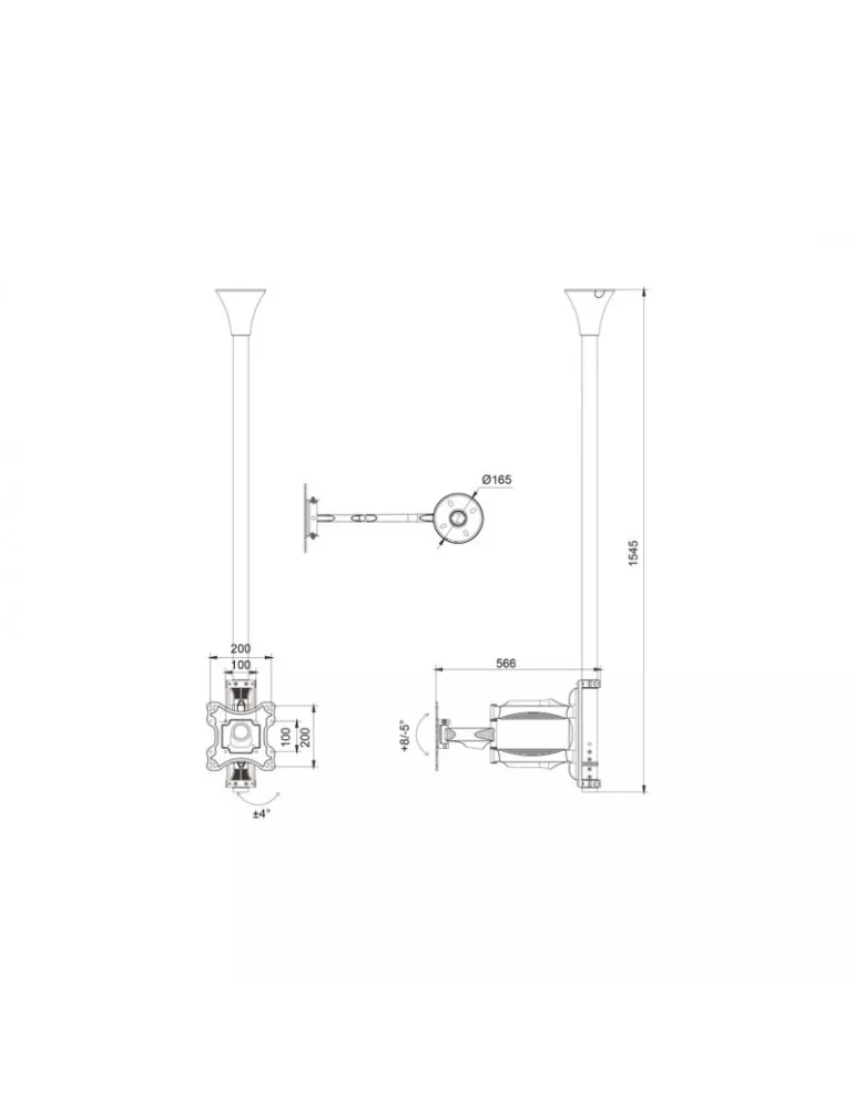 MULTIBRACKETS 9826 Support ecran rétractable Multibrackets Flip Down - écran 15"-37" VESA Max 200x200