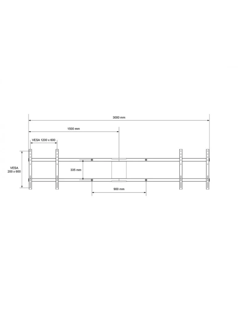 MULTIBRACKETS 0426 Barre double écran jusqu'à 84" Multibrackets Motorized Dual Screen Mount VESA Max 600x1200