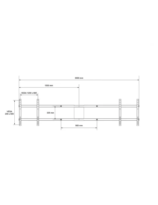 MULTIBRACKETS 0426 Barre double écran jusqu'à 84" Multibrackets Motorized Dual Screen Mount VESA Max 600x1200