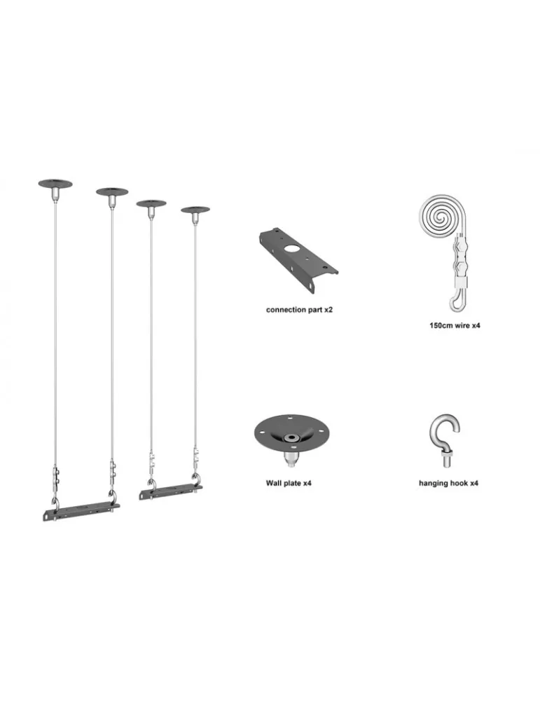 MULTIBRACKETS 1546 Support plafond par élingues Multibrackets 1500mm Wire Connecting Plate Large