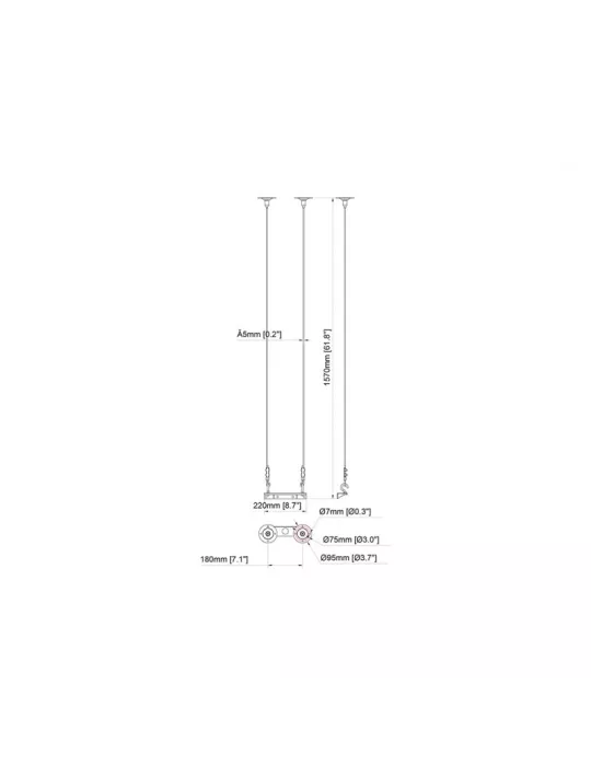 MULTIBRACKETS 1546 Ceiling sling support Multibrackets 1500mm Wire Connecting Plate Large MULTIBRACKETS MUL1546 | MusicGoodDea