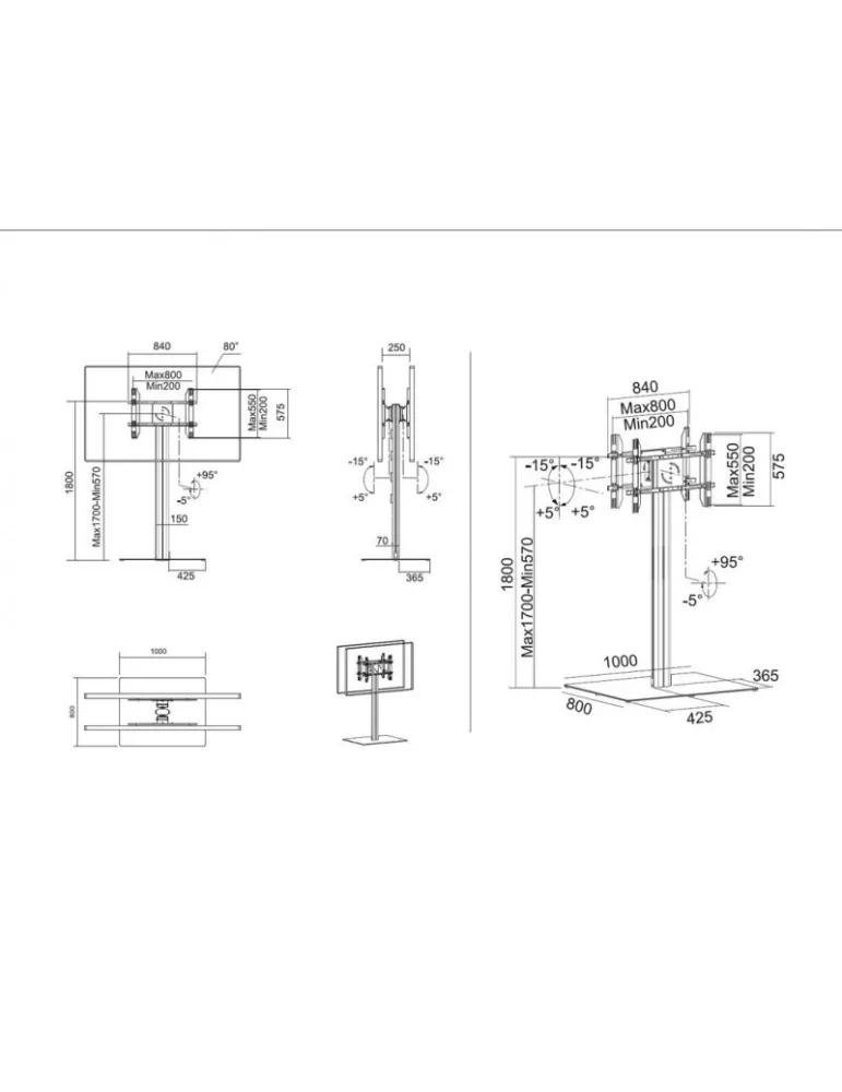 MULTIBRACKETS 7284 Soporte sol 2x ecrans Multibrackets Public Display Stand 180HD Back to Back MULTIBRACKETS MUL7284 | MusicGo