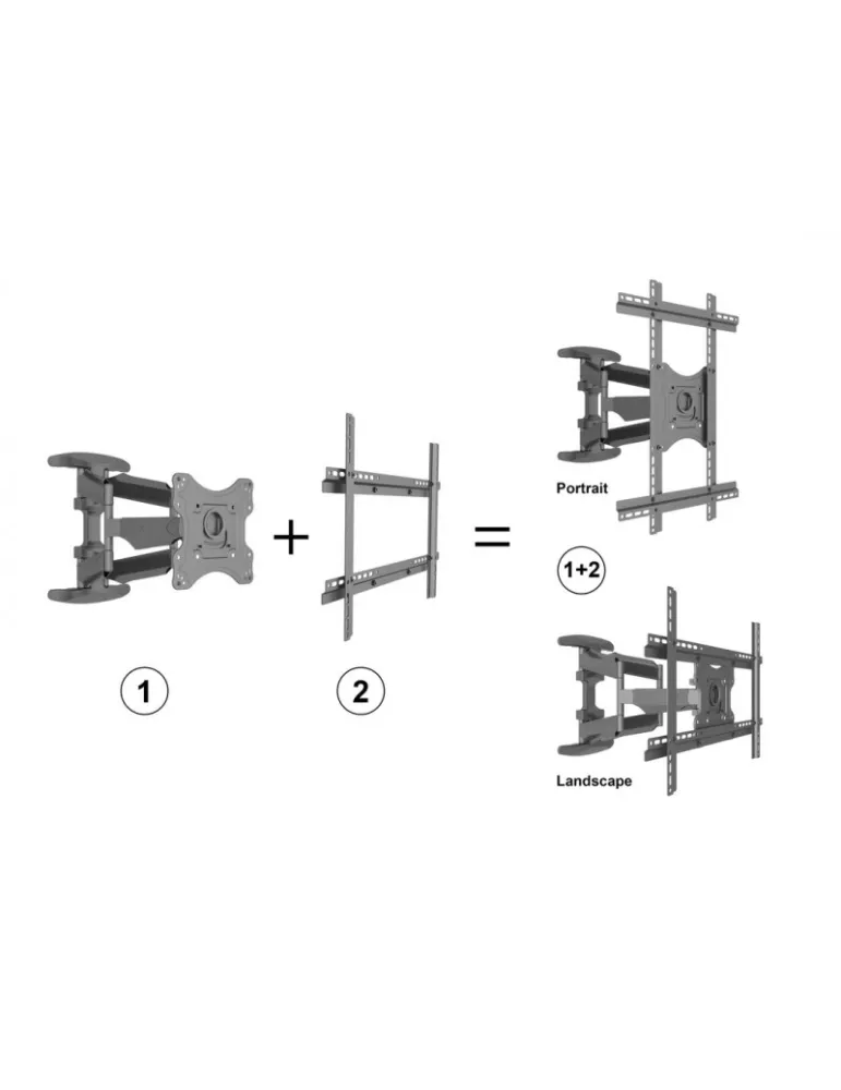 MULTIBRACKETS 2314 Support mural articulé Multibrackets FlexArm Full Motion Dual Portrait 400x600 pour ECran LCD 40"-70" - Poid