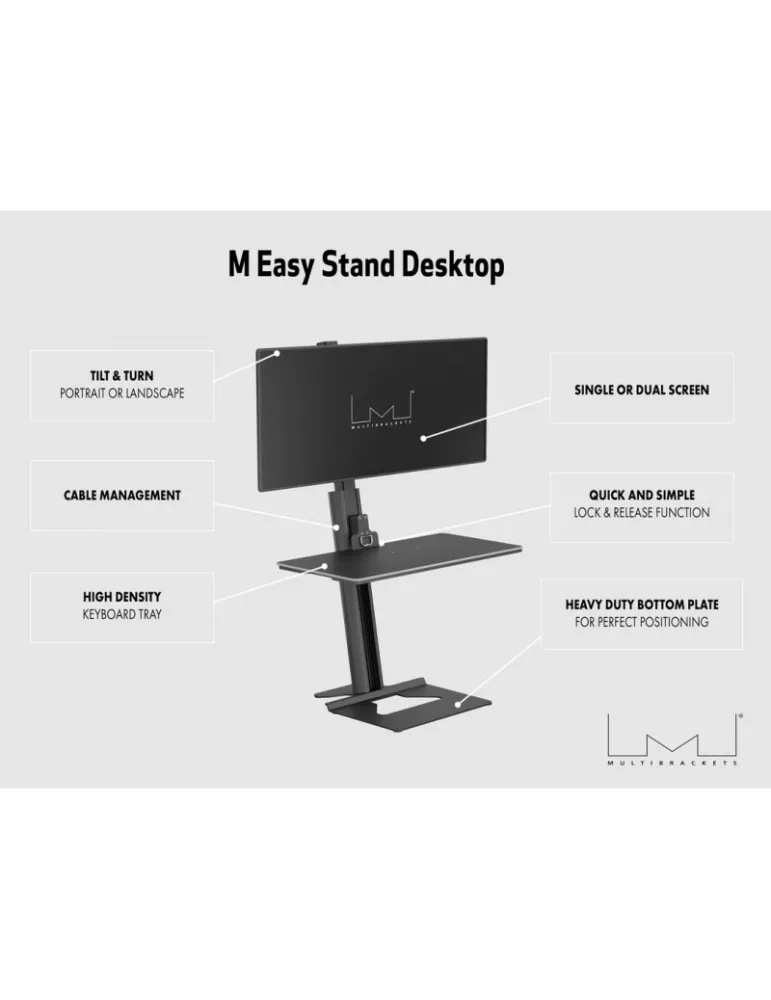 MULTIBRACKETS 3163 Support de table Multibrackets Easy Stand Desktop - écran 30" VESA Max 100x100
