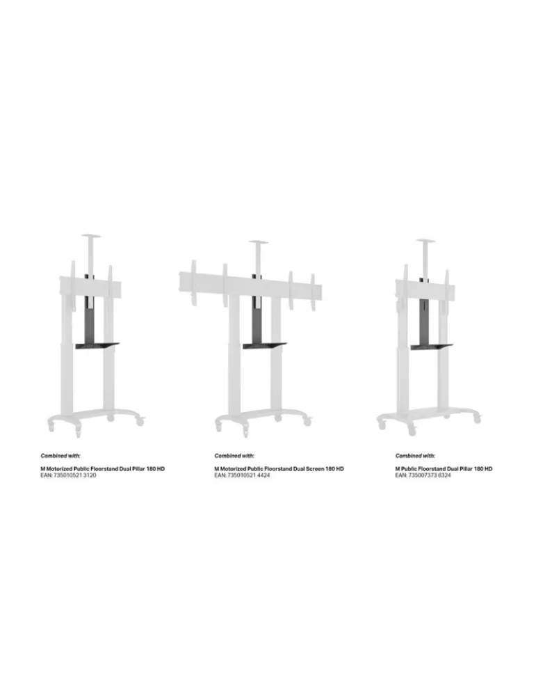 MULTIBRACKETS 4394 Etagère réglable Multibrackets Motorized Public Floorstand Shelf Dual Pillar 180 HD