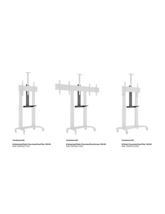 MULTIBRACKETS 4394 Verstellbares Regal Multibrackets Motorized Public Floorstand Shelf Dual Pillar 180 HD MULTIBRACKETS MUL439