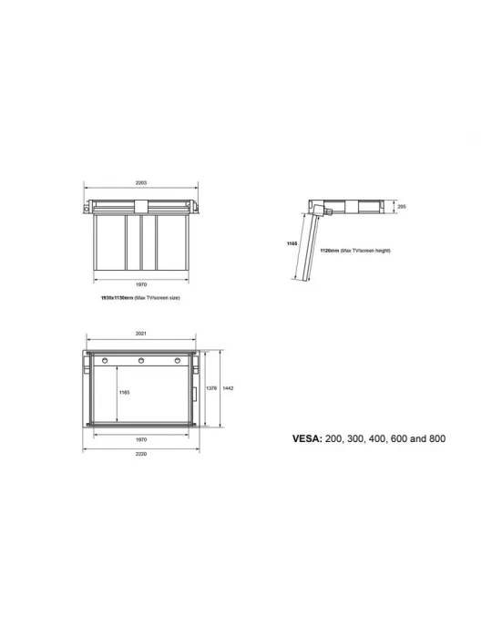 MULTIBRACKETS 5261 Support plafond motorisé Multibrackets Motorized Ceilingmount Inverted w lid - écran 65 -86  VESA Max 800x8