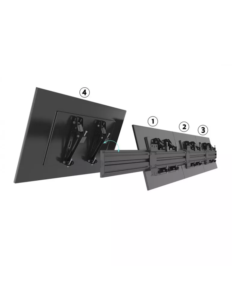 MULTIBRACKETS 5971 Support mural inclinable Multibrackets Wallmount Pro MBW4U 200 - 4 écrans 27"-32" VESA Max 200x200