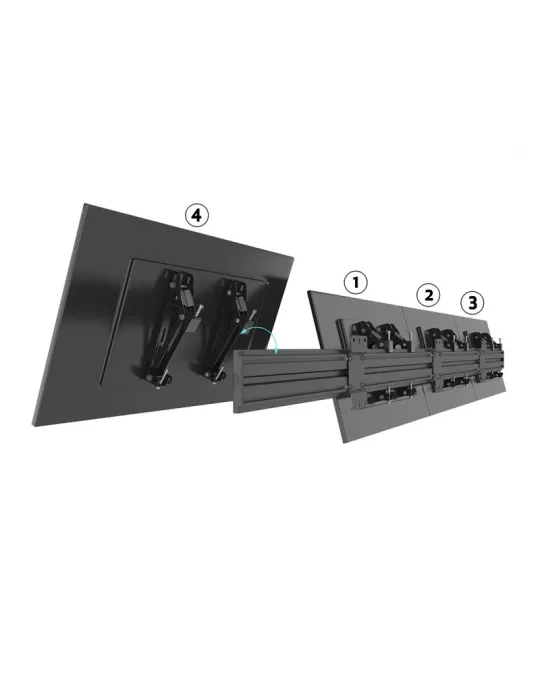 MULTIBRACKETS 5971 Neigbare Wandhalterung Multibrackets Wallmount Pro MBW4U 200 - 4 Bildschirme 27 -32  VESA Max 200x200 MULTI