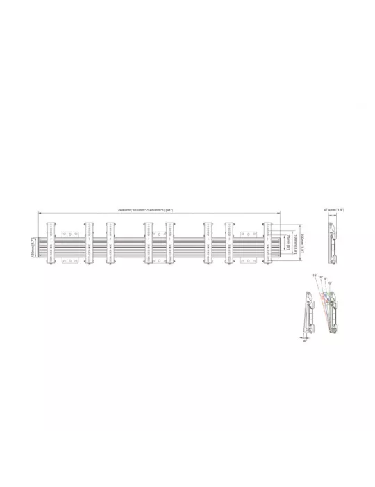 MULTIBRACKETS 5971 Neigbare Wandhalterung Multibrackets Wallmount Pro MBW4U 200 - 4 Bildschirme 27 -32  VESA Max 200x200 MULTI