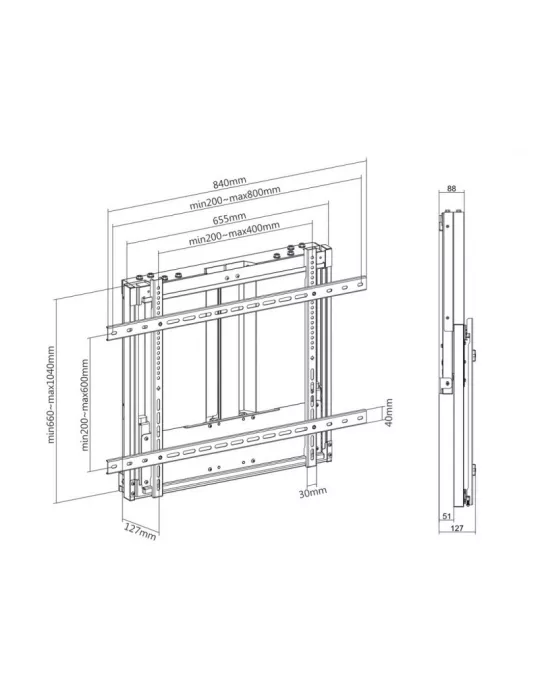 MULTIBRACKETS 7772 Support mural contrebalancé Multibrackets Counterbalanced Wallmount HD 60-90kg for LCD screens 75  - 90  VE