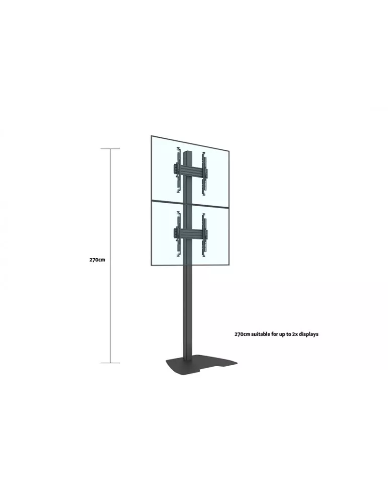 MULTIBRACKETS 5612 Bodenständer Multibrackets Floorstand Column Pro MBFSC2U 270 Schwarz - 2 Bildschirme 40 -65  VESA Max 400x4