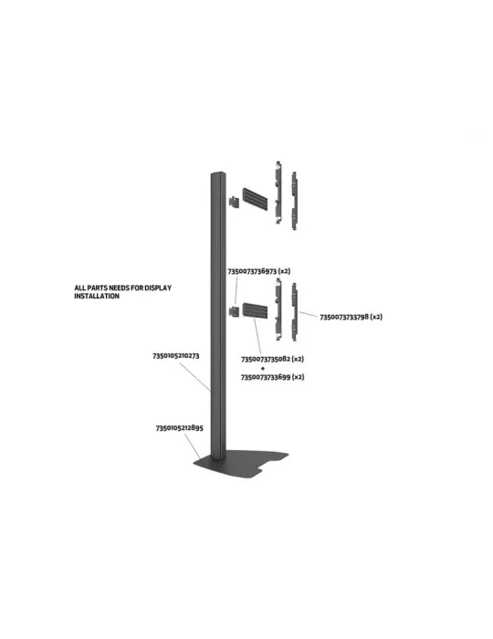 MULTIBRACKETS 5612 Bodenständer Multibrackets Floorstand Column Pro MBFSC2U 270 Schwarz - 2 Bildschirme 40 -65  VESA Max 400x4