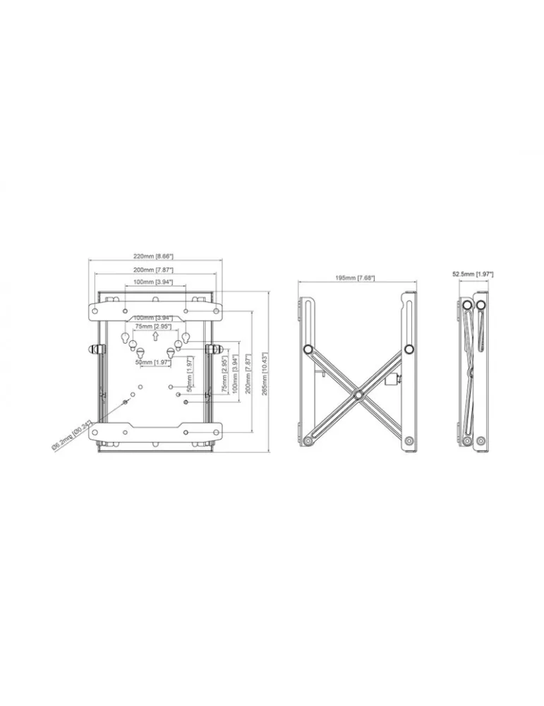 MULTIBRACKETS 5636 Support mural Multibrackets Video Wall Mount Push X Small 200 - screens 13-43  VESA Max 200x200 MULTIBRACKE