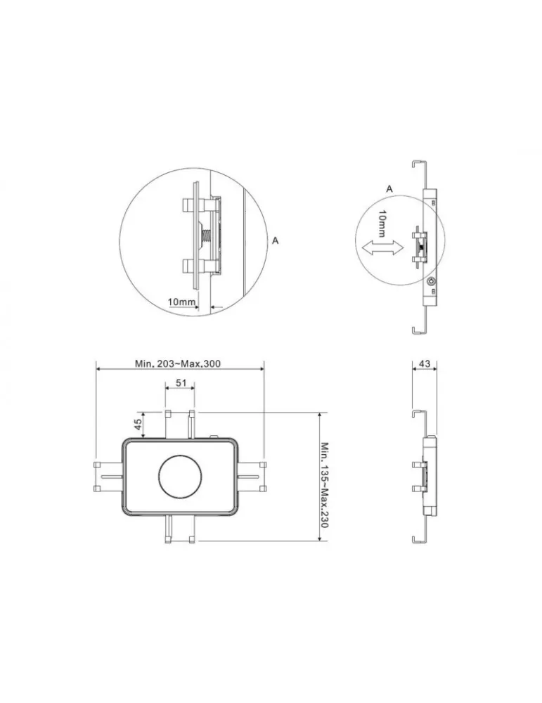 MULTIBRACKETS 0341 Soporte Multibrackets bloqueable para Tablet - Pantalla 7 -146 MULTIBRACKETS MUL0341 | MusicGoodDeal