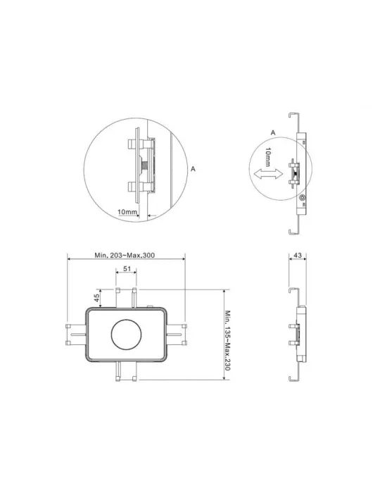 MULTIBRACKETS 0341 Support pour tablette rotatif et verrouillable Multibrackets Lockable Tablet Mount - écran 7"-146"