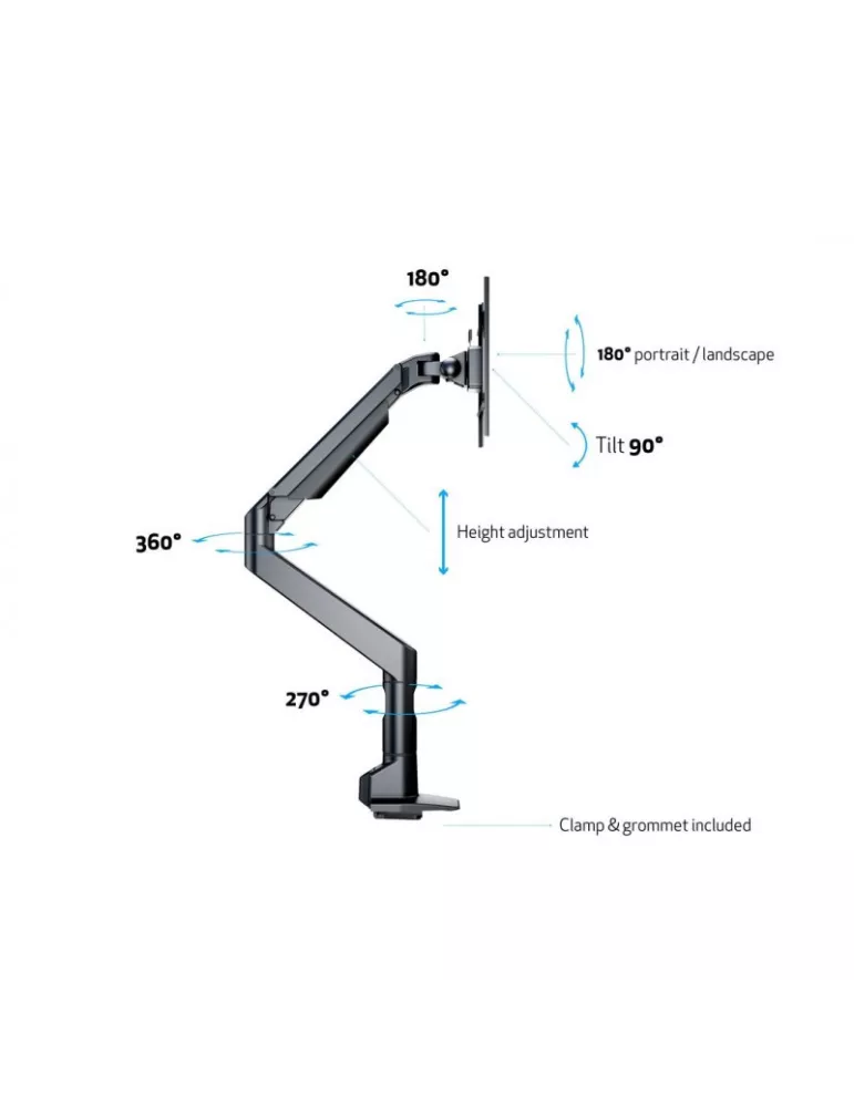 MULTIBRACKETS 7109 Support de table articulé Multibrackets Gas Lift XL Single - écran de 15"- 38" VESA Max 200x200