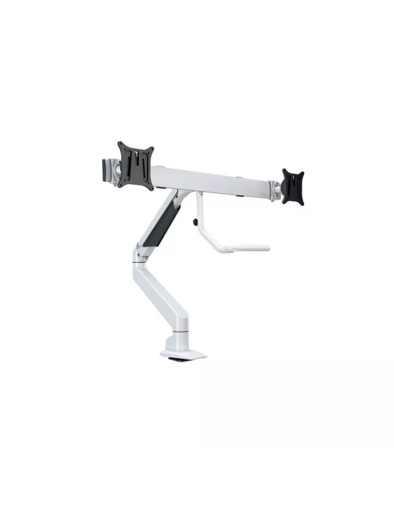 MULTIBRACKETS 6379 Gelenkige Tischhalterung Multibrackets Gas Lift Arm w. Duo Crossbar - 2 Bildschirme von 15 -28  VESA Max 10