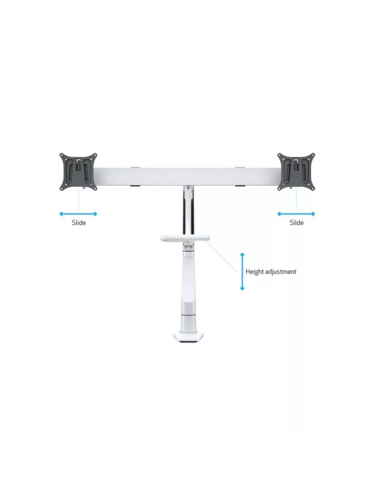 MULTIBRACKETS 6379 Articulated table support Multibrackets Gas Lift Arm w. Duo Crossbar - 2 screens 15 - 28  VESA Max 100x100