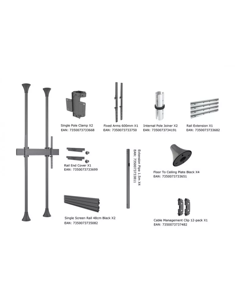 MULTIBRACKETS 7401 Soporte sol plafond Multibrackets Soporte de suelo a techo Pro MBFC1UX1 800 - pantalla 55 -75  VESA Max 800