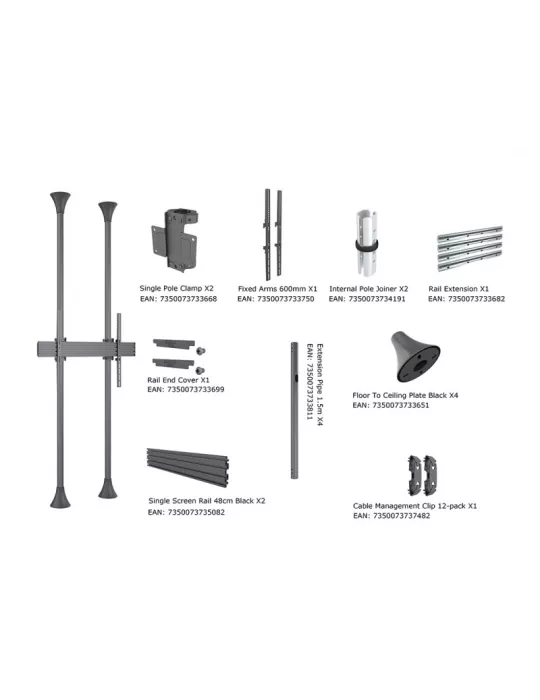 MULTIBRACKETS 7401 Soporte sol plafond Multibrackets Soporte de suelo a techo Pro MBFC1UX1 800 - pantalla 55 -75  VESA Max 800