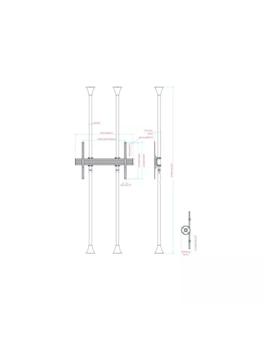 MULTIBRACKETS 7401 Boden-Decken-Halterung Multibrackets Floor to Ceiling Mount Pro MBFC1UX1 800 - 55 -75 -Bildschirm VESA Max