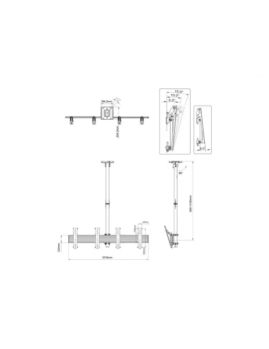 MULTIBRACKETS 2253 Ceiling mount Menuboard Multibrackets MBC2X1U Ceiling Mount Pro - 2 screens 30 -42  VESA Max 200x200 MULTIB