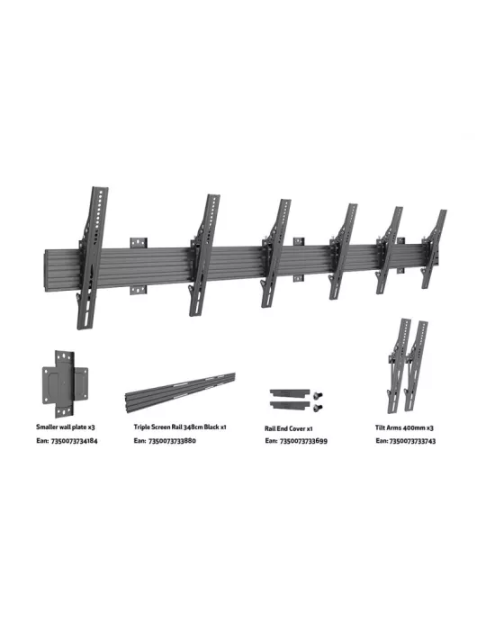 MULTIBRACKETS 4078 Multibrackets Wallmount Pro MBW3U Tilt Black - 3 screens 40 -75  VESA Max 600x400 MULTIBRACKETS MUL4078 | M