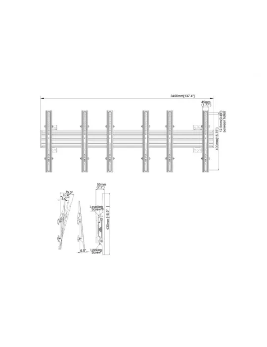 MULTIBRACKETS 4078 Neigbare Wandhalterung Multibrackets Wallmount Pro MBW3U Tilt Black - 3 Bildschirme 40 -75  VESA Max 600x40