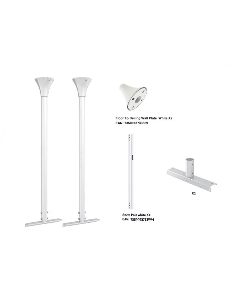 MULTIBRACKETS 1638 Support plafond Multibrackets Floor to Ceiling Kit Small White - écran 32" -43"