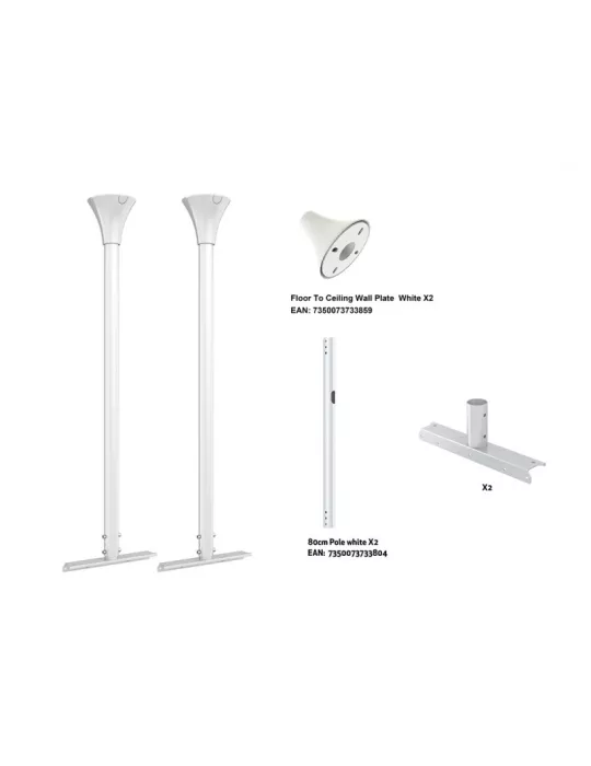 MULTIBRACKETS 1638 Support plafond Multibrackets Floor to Ceiling Kit Small White - écran 32" -43"
