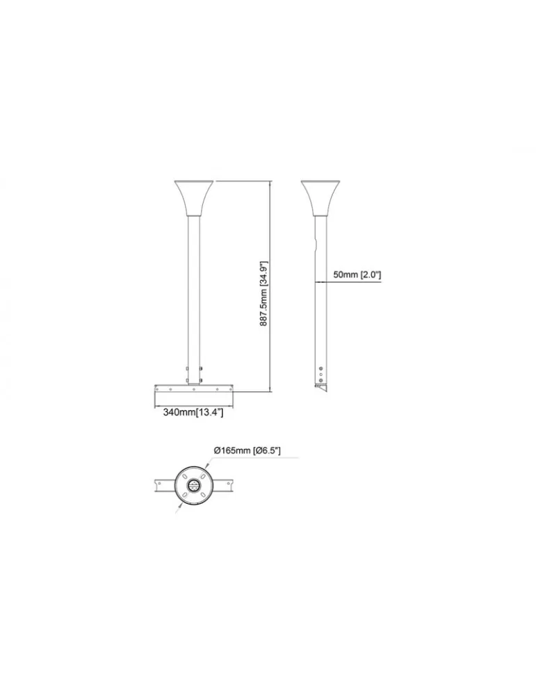 MULTIBRACKETS 1638 Soporte plafón Multibrackets Kit de suelo a techo Pequeño Blanco - écran 32  -43  MULTIBRACKETS MUL1638 | M
