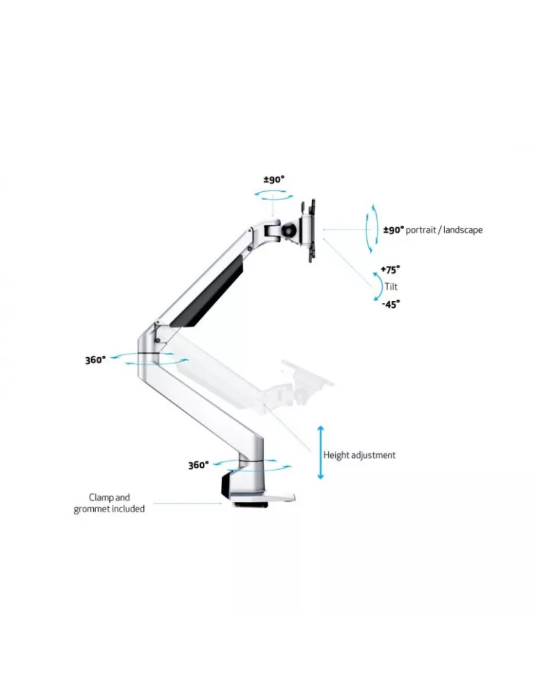 MULTIBRACKETS 7167 Multibrackets VESA Brazo de elevación de gas Simple - Pantalla de 15 -32  VESA Max 100x100 MULTIBRACKETS MU
