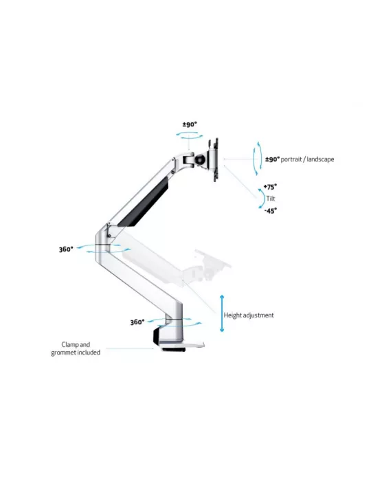MULTIBRACKETS 7167 Table support Multibrackets VESA Gas Lift Arm Single - 15 -32  screen VESA Max 100x100 MULTIBRACKETS MUL716