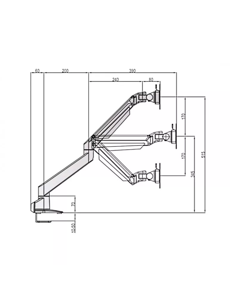 MULTIBRACKETS 7167 Table support Multibrackets VESA Gas Lift Arm Single - 15 -32  screen VESA Max 100x100 MULTIBRACKETS MUL716