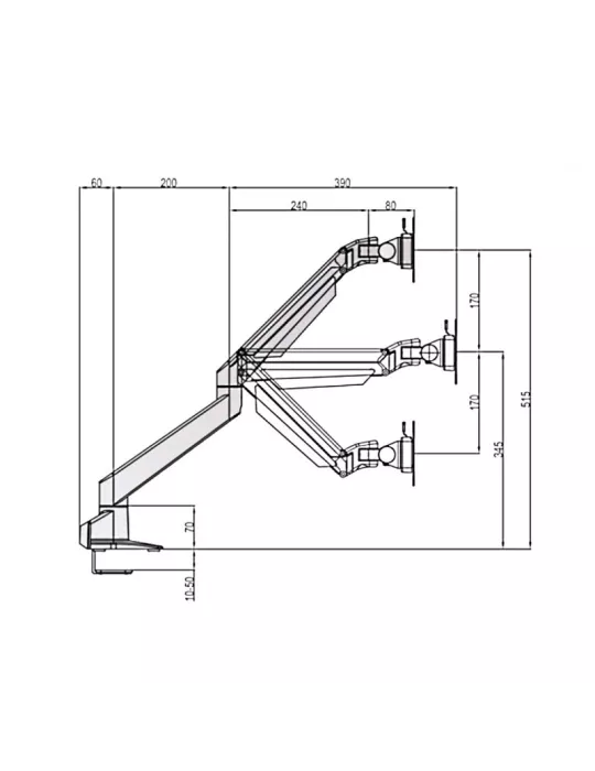 MULTIBRACKETS 7167 Table support Multibrackets VESA Gas Lift Arm Single - 15 -32  screen VESA Max 100x100 MULTIBRACKETS MUL716