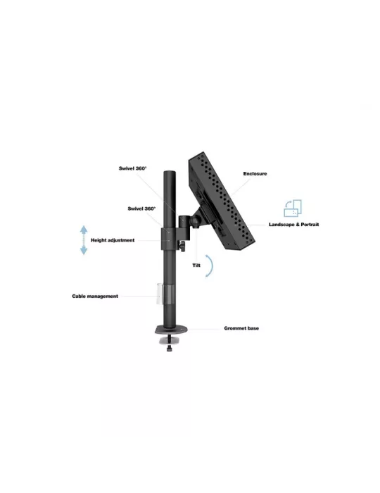 MULTIBRACKETS 2789 Caisson avec support Multibrackets Deskmount Single + Enclosure for Samsung screen QB13R & QB13R-T - écran 1