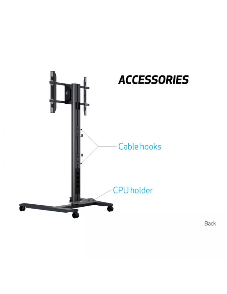 MULTIBRACKETS 5310 Support mobile inclinable Multibrackets Public Display Stand 180 HD Single Black - écran 55 -80  VESA Max 8