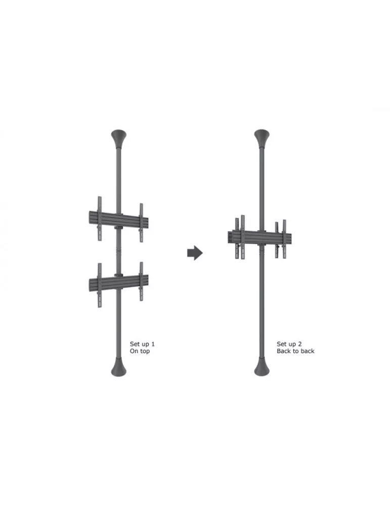 MULTIBRACKETS 3637 Soporte sol plafond Multibrackets Montaje de suelo a techo Pro MBFC2U - 2 pantallas 40 -65  VESA Max 600x40