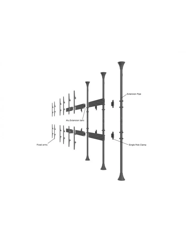 MULTIBRACKETS 3637 Support sol plafond Multibrackets Floor to Ceiling Mount Pro MBFC2U - 2 écrans 40"-65" VESA Max 600x400