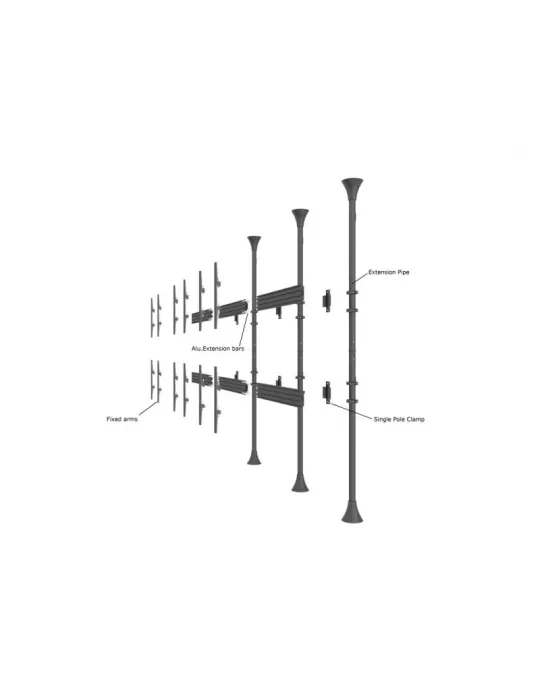 MULTIBRACKETS 3637 Boden-Decken-Halterung Multibrackets Floor to Ceiling Mount Pro MBFC2U - 2 Monitore 40 -65  VESA Max 600x40