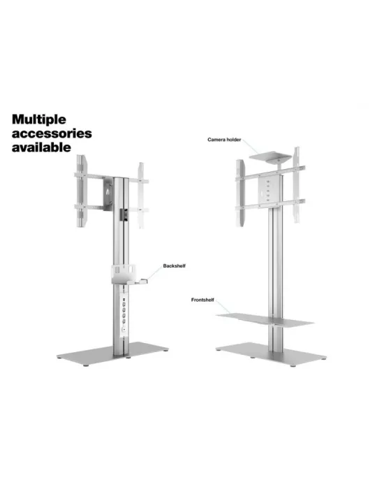 MULTIBRACKETS 0877 Support sol avec multiprises Multibrackets Public Display Stand 145 HD Single Floorbase Silver - écran 50 -