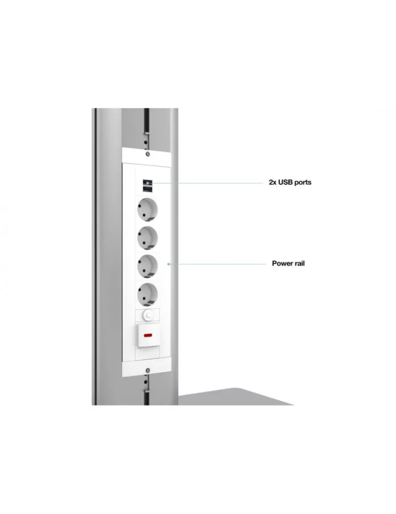 MULTIBRACKETS 0877 Support sol avec multi prises Multibrackets Public Display Stand 145 HD Single Floorbase Silver - écran 50