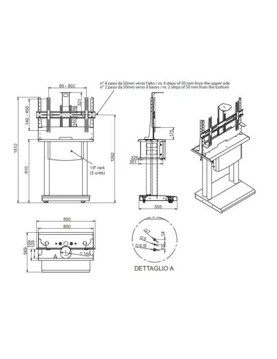 Soporte de suelo móvil EUROMET 11000 PLATEA Pantalla Vesa Max 800x400 EUROMET EUR11000 | MusicGoodDeal