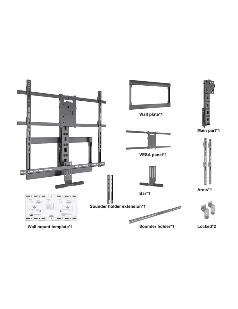 MULTIBRACKETS 4301 Wandhalterung Articule Multibrackets Pull Down Full Motion Flexarm XL für Bildschirme 55 -86 . - Max 40kg V